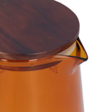 500ml Heat Resistant Coffee Server with Wooden Lid Household Tea Kettle for Home OfficeBrown - Extra Image