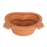 600ml Collapsible Dog Bowl Brown Durable Multifunctional Foldable Portable Dog Bowl for Hiking Camping