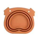 600ml Collapsible Dog Bowl Brown Durable Multifunctional Foldable Portable Dog Bowl for Hiking Camping - Extra Image