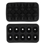 10 Grids Ice Cube Mold Silicone Black Professional Skull Ice Cube Mold for Halloween Home Bar