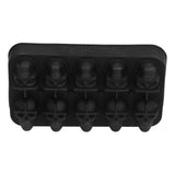 10 Grids Ice Cube Mold Silicone Black Professional Skull Ice Cube Mold for Halloween Home Bar - Top-Down View