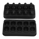 10 Grids Ice Cube Mold Silicone Black Professional Skull Ice Cube Mold for Halloween Home Bar - 45-Degree Angle