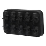 10 Grids Ice Cube Mold Silicone Black Professional Skull Ice Cube Mold for Halloween Home Bar - Close-Up Angle