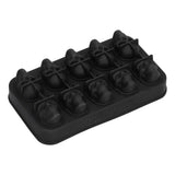 10 Grids Ice Cube Mold Silicone Black Professional Skull Ice Cube Mold for Halloween Home Bar - Low Angle