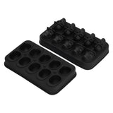 10 Grids Ice Cube Mold Silicone Black Professional Skull Ice Cube Mold for Halloween Home Bar - Extra Image