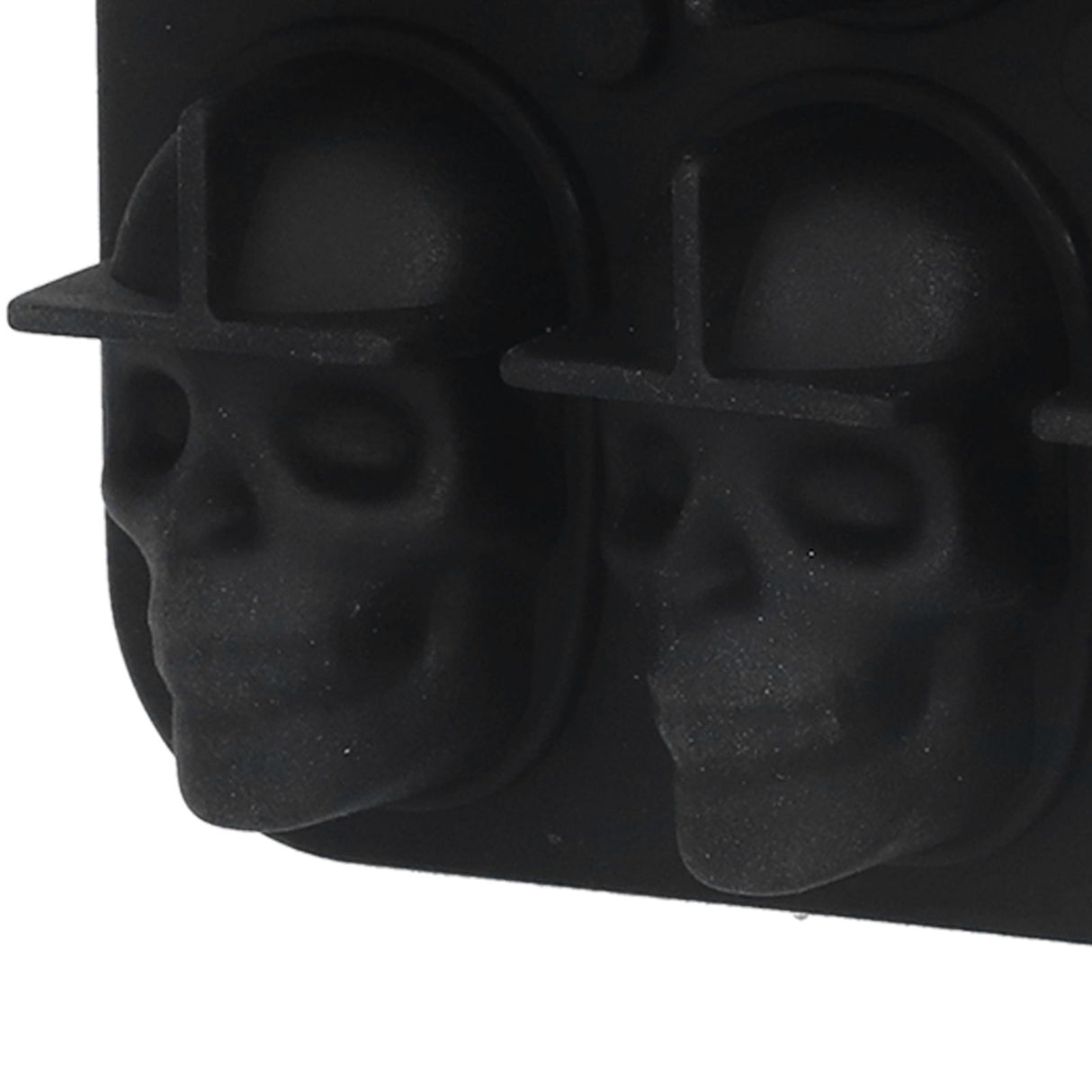 10 Grids Ice Cube Mold Silicone Black Professional Skull Ice Cube Mold for Halloween Home Bar