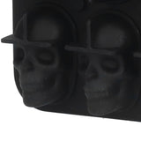 10 Grids Ice Cube Mold Silicone Black Professional Skull Ice Cube Mold for Halloween Home Bar