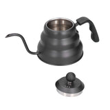 PTFE Stainless Steel Tea Pot Coffee Kettle Gooseneck Spout Pour Over Coffee Maker Drip Kettle Black1L - Rear View
