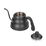 PTFE Stainless Steel Tea Pot Coffee Kettle Gooseneck Spout Pour Over Coffee Maker Drip Kettle Black1L - Close-Up Angle