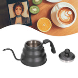 PTFE Stainless Steel Tea Pot Coffee Kettle Gooseneck Spout Pour Over Coffee Maker Drip Kettle Black1L - Extra Image