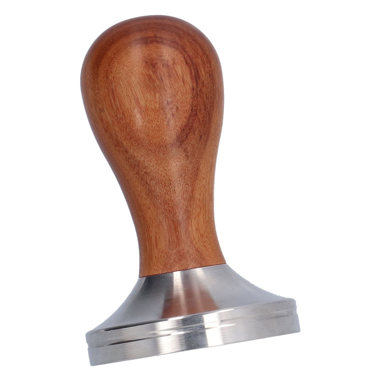 58mm Flat Base Coffee Tamper Manual Stainless Steel Coffee Powder Pressing Hammer with Wood Handle