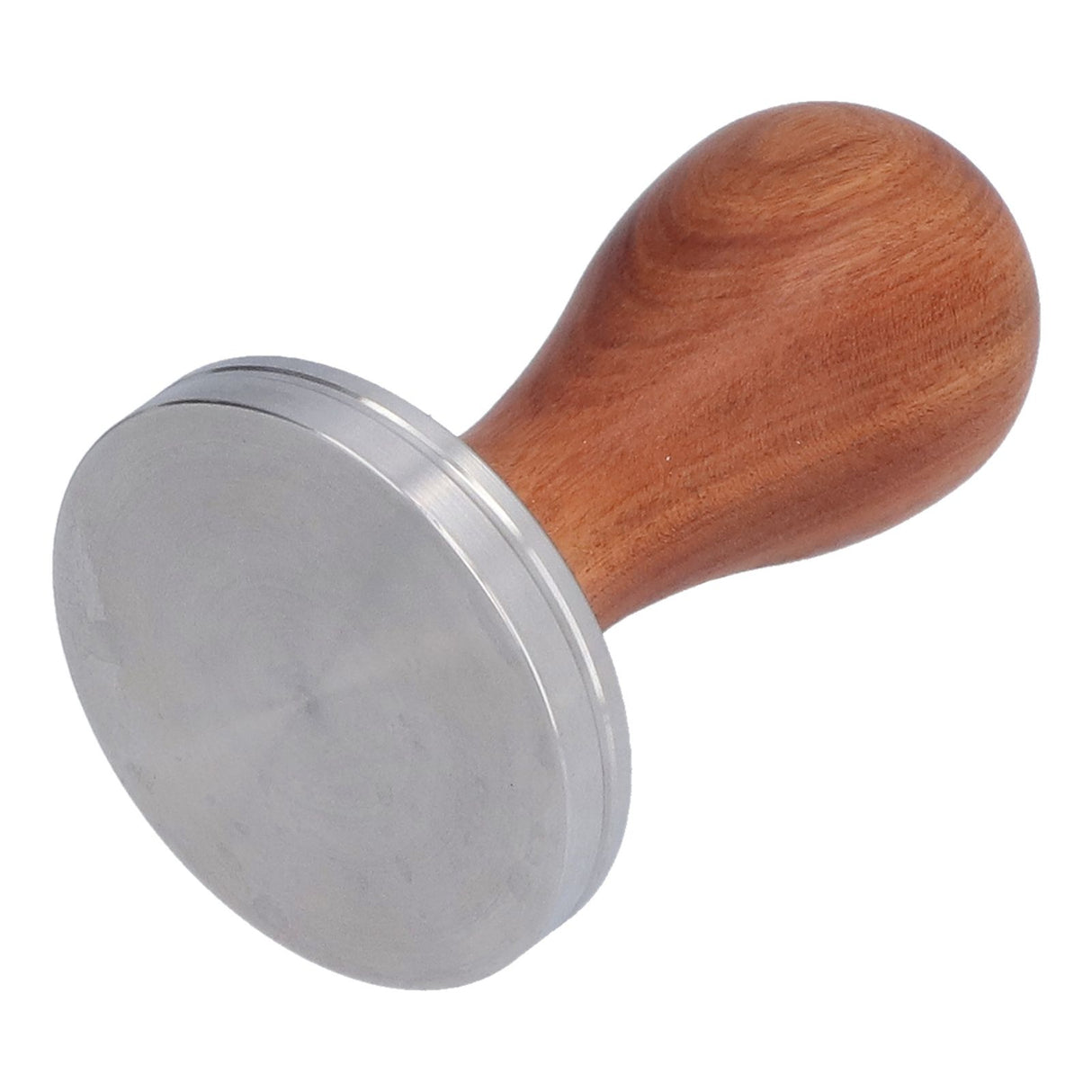 58mm Flat Base Coffee Tamper Manual Stainless Steel Coffee Powder Pressing Hammer with Wood Handle
