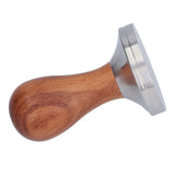 58mm Flat Base Coffee Tamper Manual Stainless Steel Coffee Powder Pressing Hammer with Wood Handle