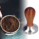 58mm Flat Base Coffee Tamper Manual Stainless Steel Coffee Powder Pressing Hammer with Wood Handle - Extra Image