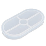 DIY Silicone Mold Oval Crystal Epoxy Resin Tea Coaster Mold for Home Kitchen Bakery - Front View