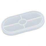 DIY Silicone Mold Oval Crystal Epoxy Resin Tea Coaster Mold for Home Kitchen Bakery - Low Angle