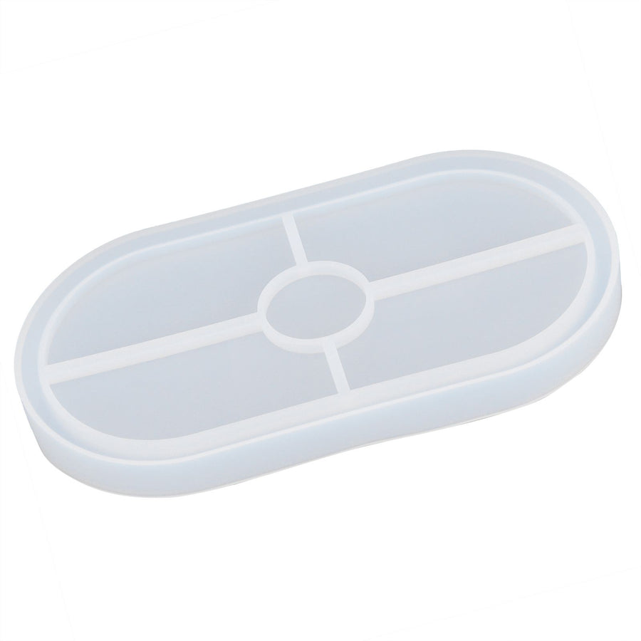 DIY Silicone Mold Oval Crystal Epoxy Resin Tea Coaster Mold for Home Kitchen Bakery