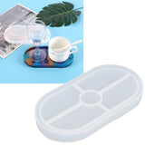 DIY Silicone Mold Oval Crystal Epoxy Resin Tea Coaster Mold for Home Kitchen Bakery