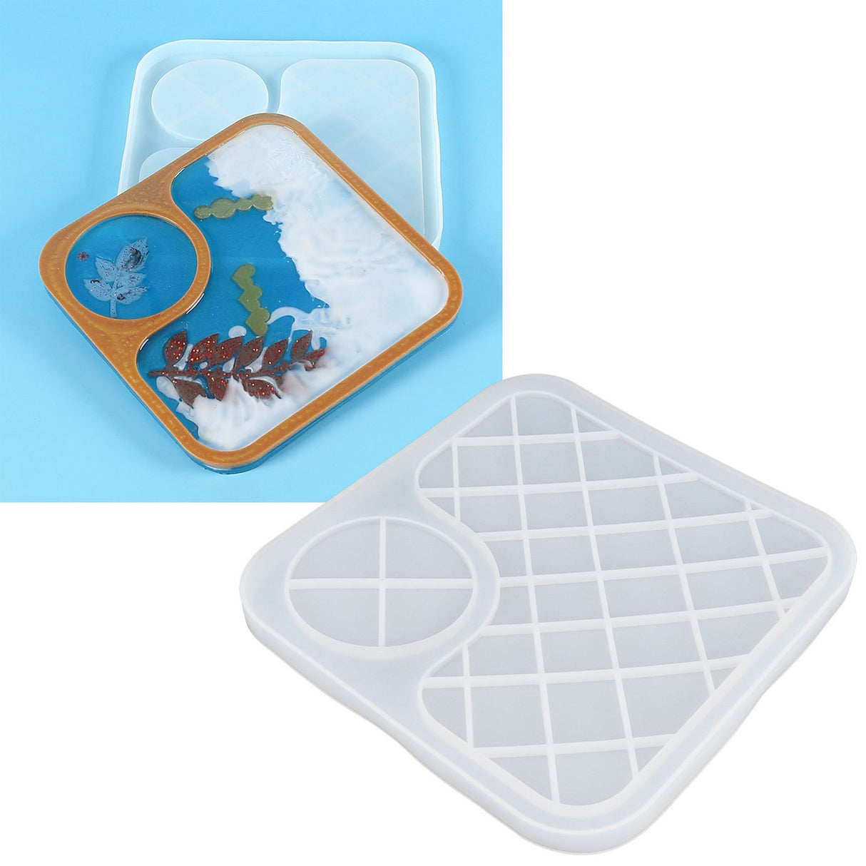 Silicone Mold Translucent Epoxy Resin Drop Glue Tray Tool for DIY Baking Decoration MakingLarge