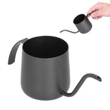 304 Stainless Steel PTFE Gooseneck Kettle with Inner Scale Pour Over Coffee Pot for Home250ml Black - Low Angle