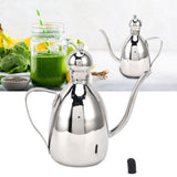 Stainless Steel Oil Can Portable High Water Tightness Stainless Steel Oil Can for Kitchen1L