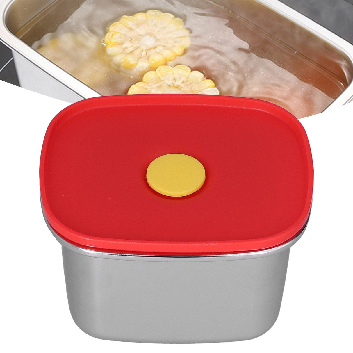 Lunch Box Red Excellent Sealing Easily Clean Environmental Protection Food Storage Containers for Students550ml