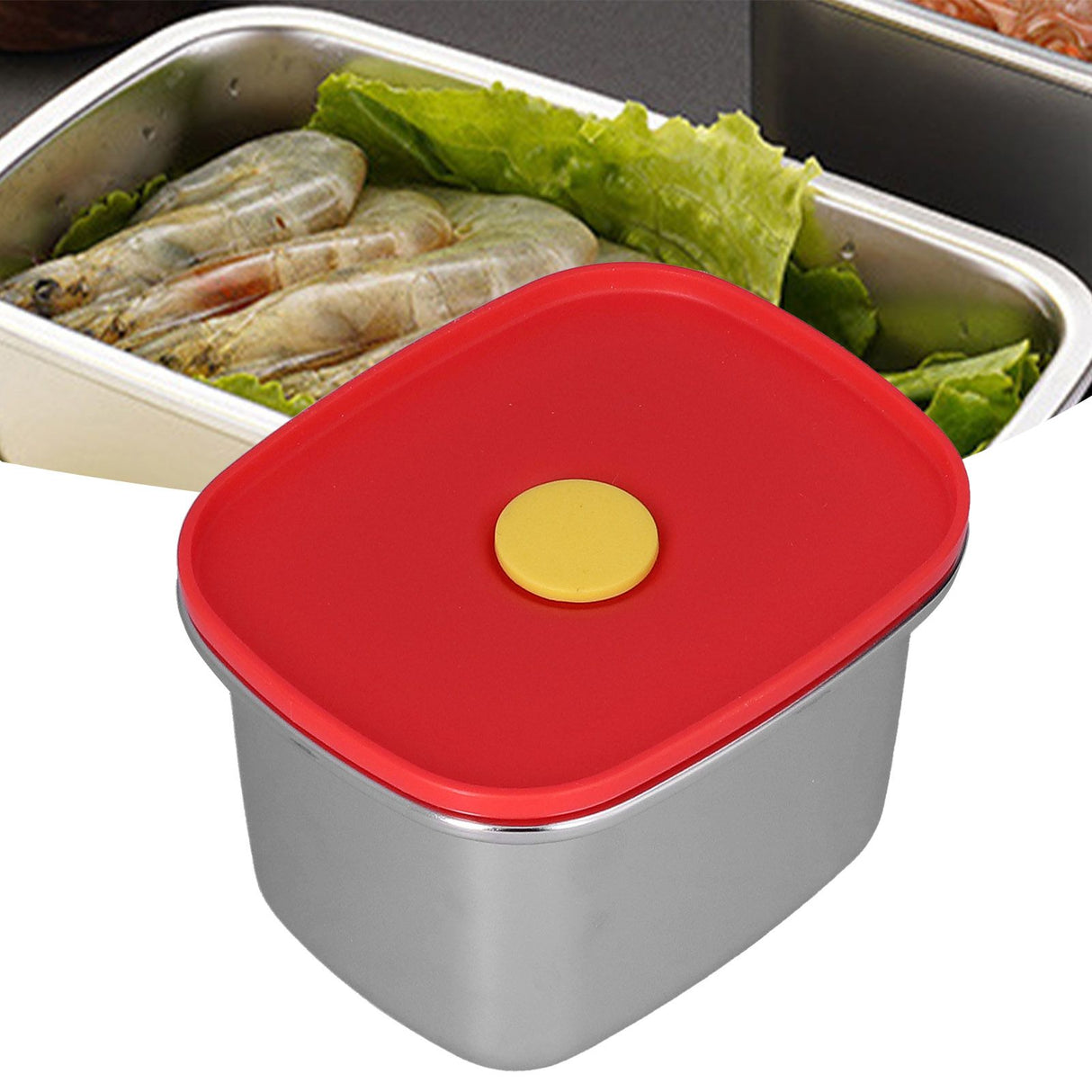 Lunch Box Red Excellent Sealing Easily Clean Environmental Protection Food Storage Containers for Students550ml