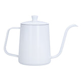 Coffee Kettle Stainless Steel Mini Portable White Thin Mouth Pour Over Kettle for Travelling Camping Tea Coffee - Rear View