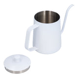 Coffee Kettle Stainless Steel Mini Portable White Thin Mouth Pour Over Kettle for Travelling Camping Tea Coffee - Low Angle