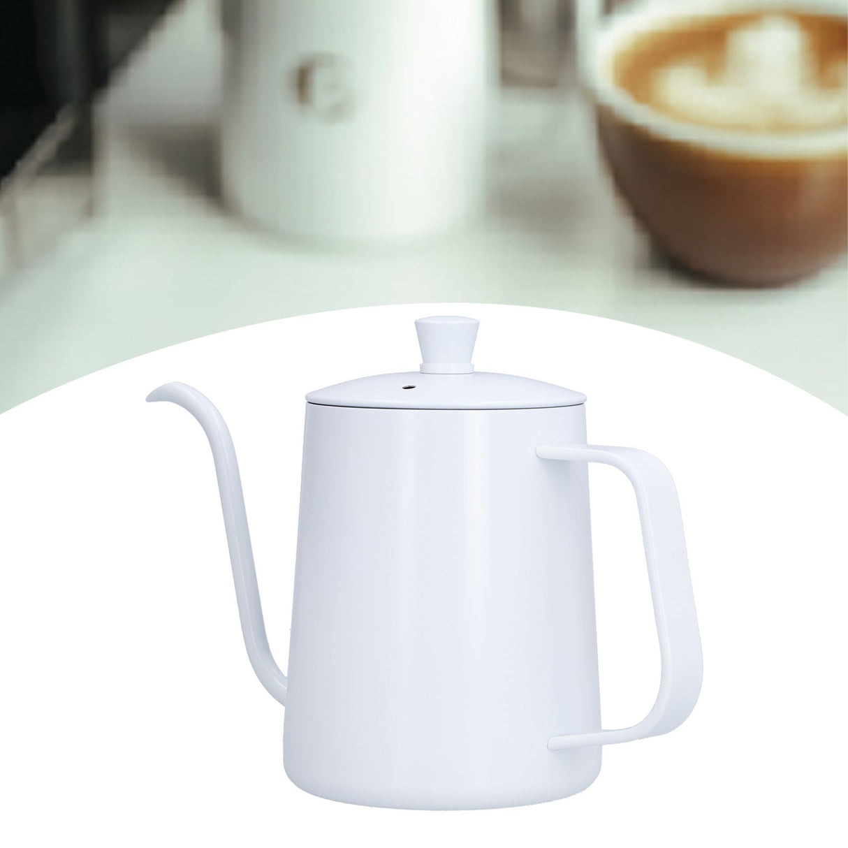 Coffee Kettle Stainless Steel Mini Portable White Thin Mouth Pour Over Kettle for Travelling Camping Tea Coffee