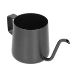 250ml Stainless Steel Hanging Ear Coffee Pot Gooseneck Spout Tea Kettle Pour Over Pot Black - Front View