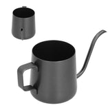 250ml Stainless Steel Hanging Ear Coffee Pot Gooseneck Spout Tea Kettle Pour Over Pot Black
