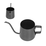 250ml Stainless Steel Hanging Ear Coffee Pot Gooseneck Spout Tea Kettle Pour Over Pot Black