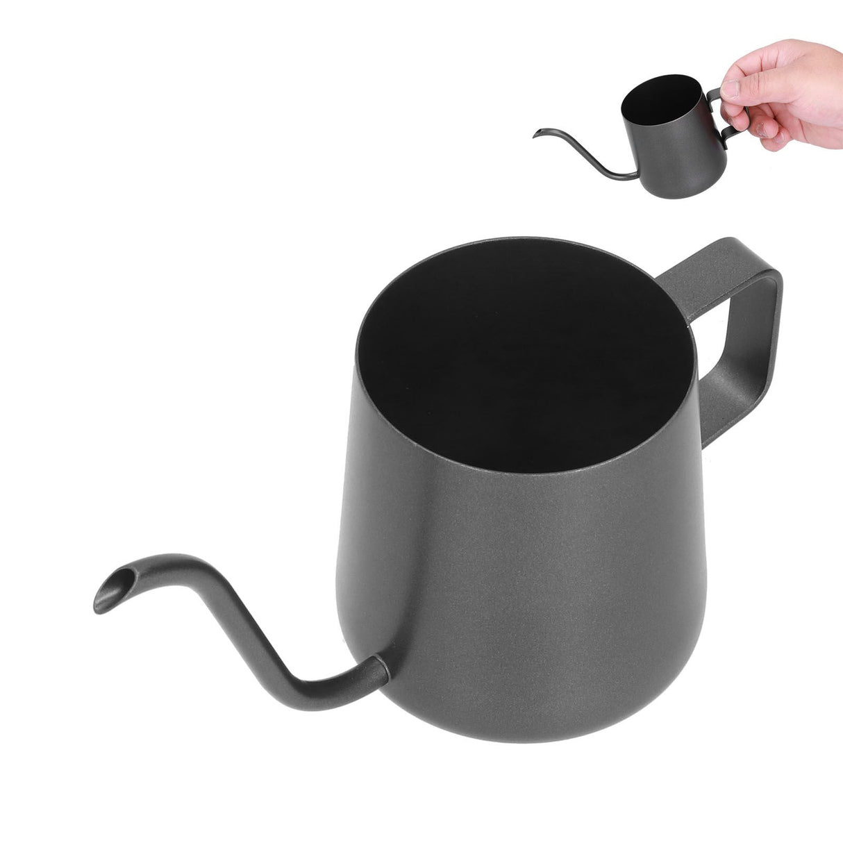 250ml Stainless Steel Hanging Ear Coffee Pot Gooseneck Spout Tea Kettle Pour Over Pot Black