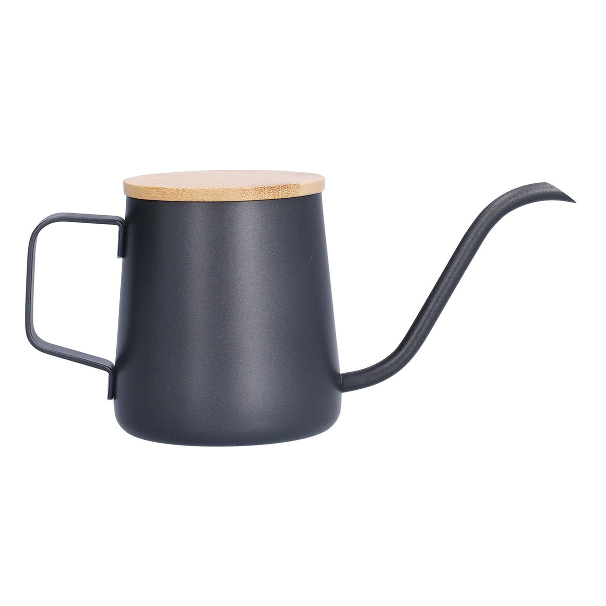 350ml Stainless Steel Coffee Pot Long Narrow Spout Manual Coffee Making Kettle with Bamboo Lid
