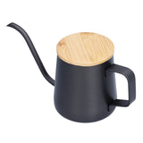 350ml Stainless Steel Coffee Pot Long Narrow Spout Manual Coffee Making Kettle with Bamboo Lid