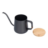 350ml Stainless Steel Coffee Pot Long Narrow Spout Manual Coffee Making Kettle with Bamboo Lid - Extra Image