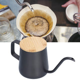 350ml Stainless Steel Coffee Pot Long Narrow Spout Manual Coffee Making Kettle with Bamboo Lid - Extra Image