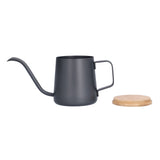 350ml Stainless Steel Coffee Pot Long Narrow Spout Manual Coffee Making Kettle with Bamboo Lid