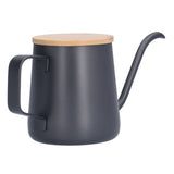 350ml Stainless Steel Coffee Pot Long Narrow Spout Manual Coffee Making Kettle with Bamboo Lid - Extra Image