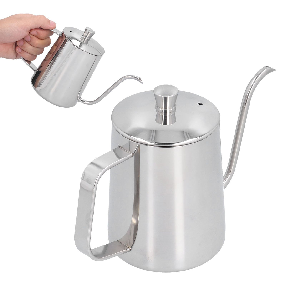 600ml 304 Stainless Steel Coffee Kettle Gooseneck Pour Over Coffee Pot for Home Kitchen