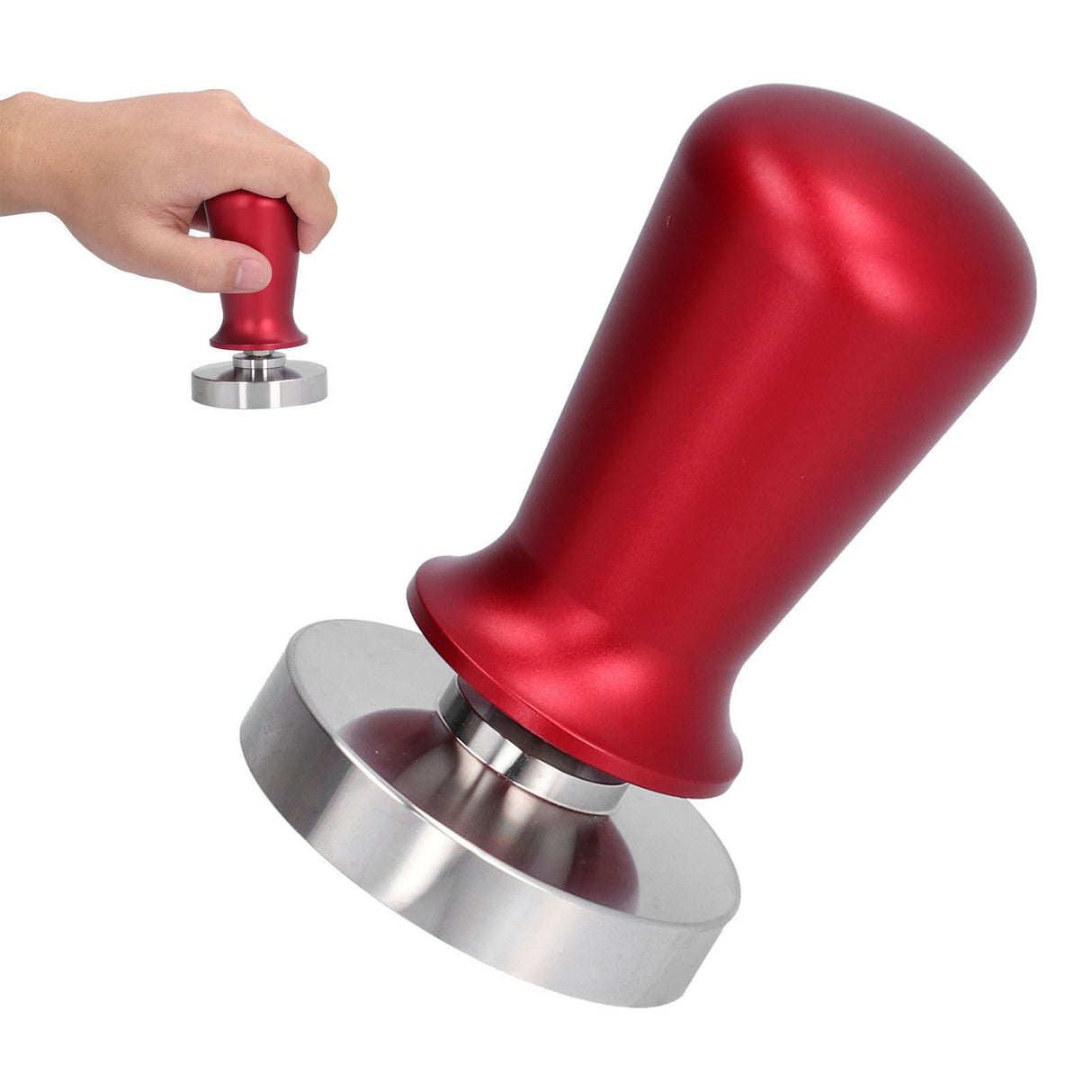 58mm Diameter Coffee Powder Tamper Stainless Steel Coffee Press Hammer Supplies for KitchenRed