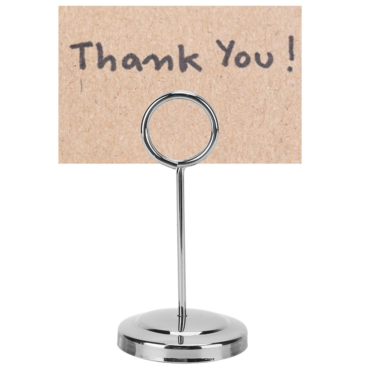 Table Number Holder Stainless Steel Durable Fade Resistant Lightweight Picture Clip for Hotel Restaurant10.5cm Silver