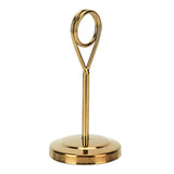 Table Number Holder Stainless Steel Durable Fade Resistant Lightweight Picture Clip for Hotel Restaurant10.5cm Gold - Front View