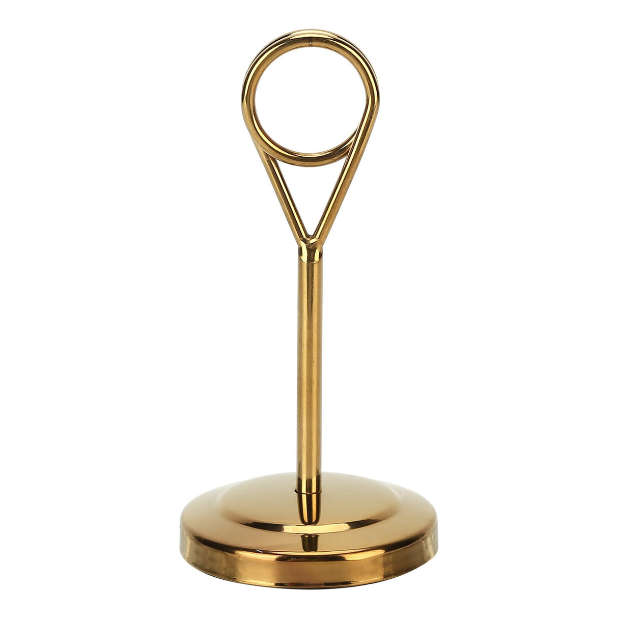 Table Number Holder Stainless Steel Durable Fade Resistant Lightweight Picture Clip for Hotel Restaurant10.5cm Gold