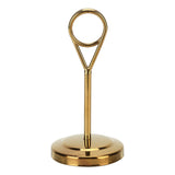 Table Number Holder Stainless Steel Durable Fade Resistant Lightweight Picture Clip for Hotel Restaurant10.5cm Gold - Side View
