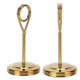 Table Number Holder Stainless Steel Durable Fade Resistant Lightweight Picture Clip for Hotel Restaurant10.5cm Gold - Low Angle