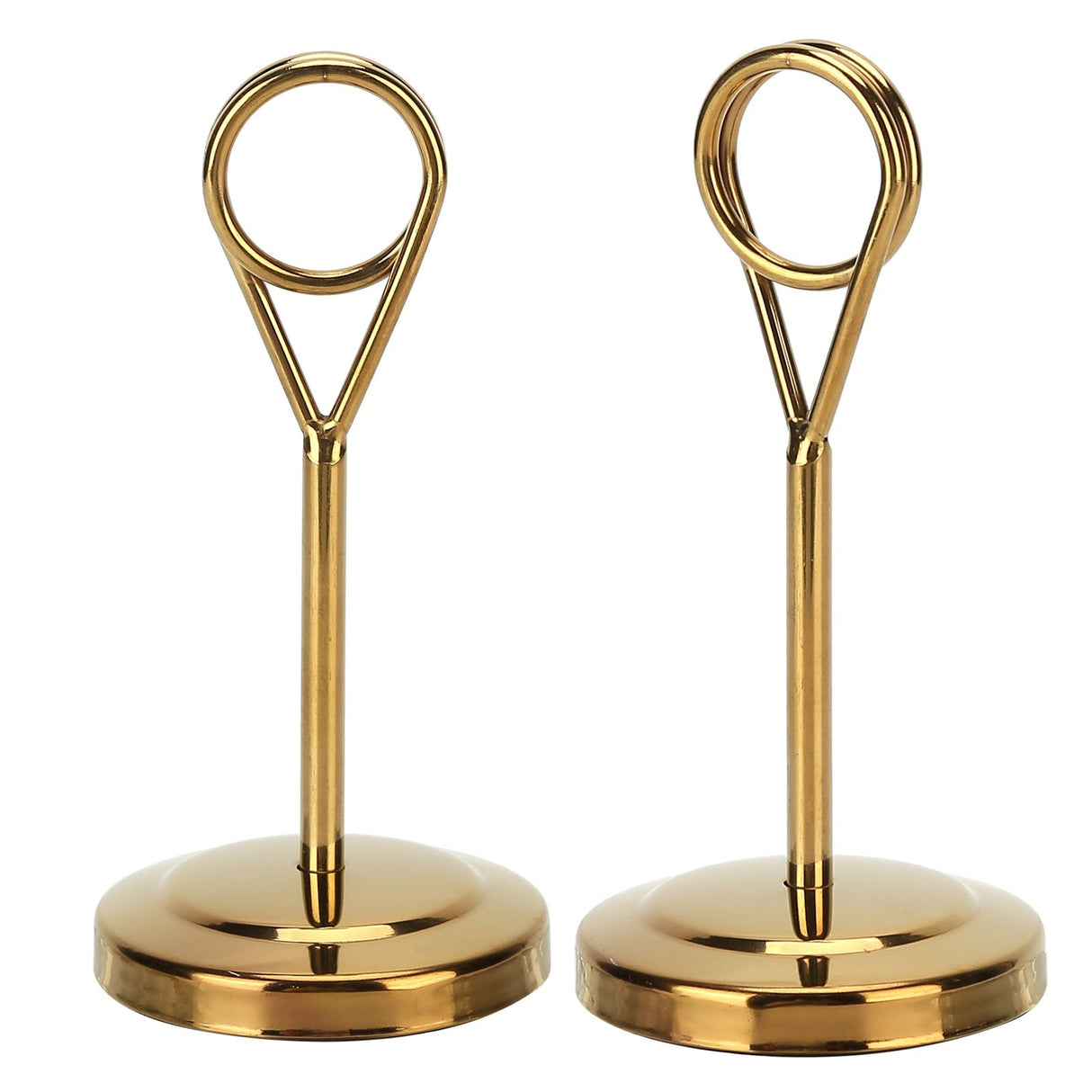 Table Number Holder Stainless Steel Durable Fade Resistant Lightweight Picture Clip for Hotel Restaurant10.5cm Gold