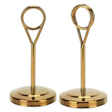 Table Number Holder Stainless Steel Durable Fade Resistant Lightweight Picture Clip for Hotel Restaurant10.5cm Gold
