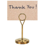 Table Number Holder Stainless Steel Durable Fade Resistant Lightweight Picture Clip for Hotel Restaurant10.5cm Gold - Extra Image